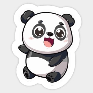 Exuberant Panda Buddy Sticker Sticker